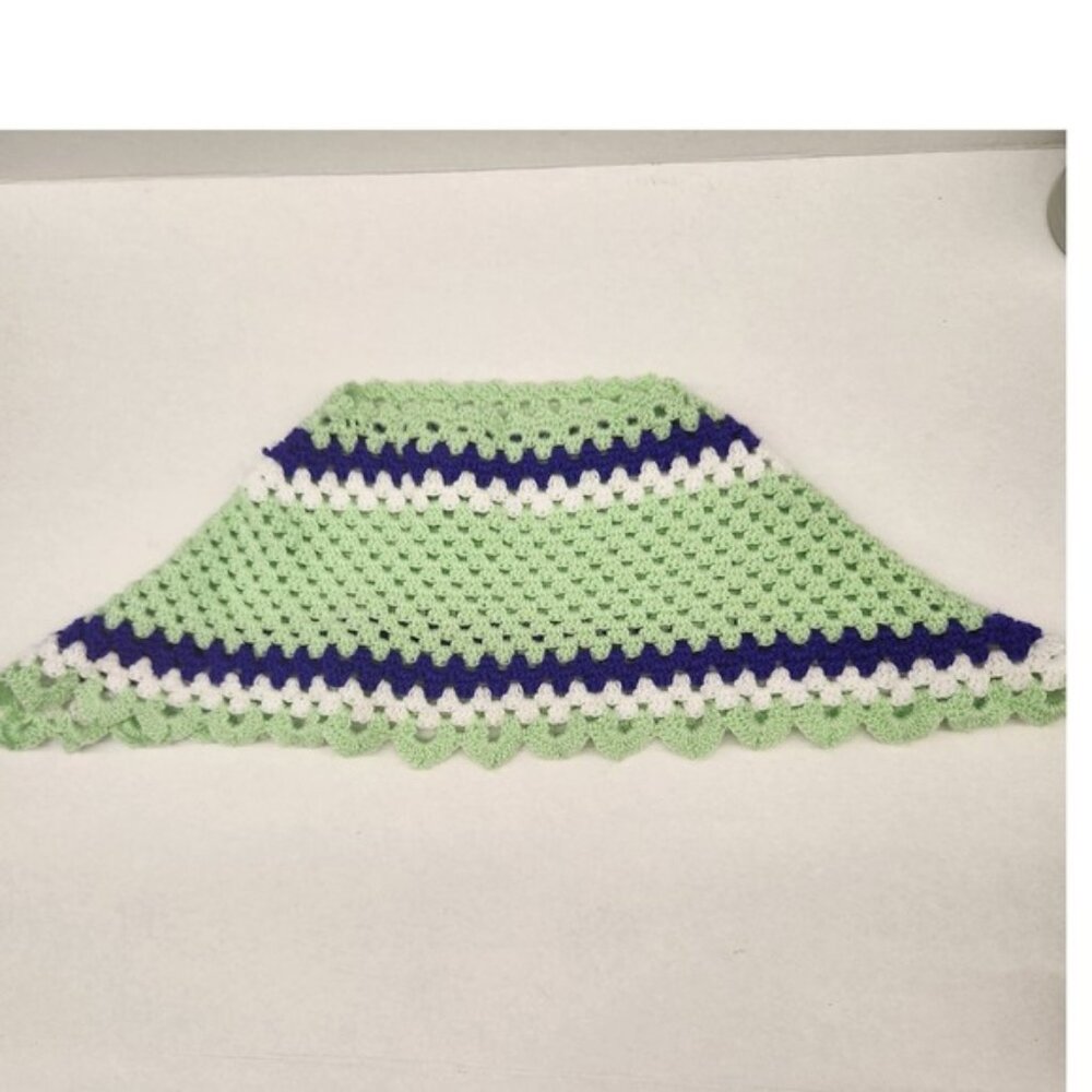 Handmade Crochet‎ Shawl Granny Square Knitwear Green Purple White kids 2-7